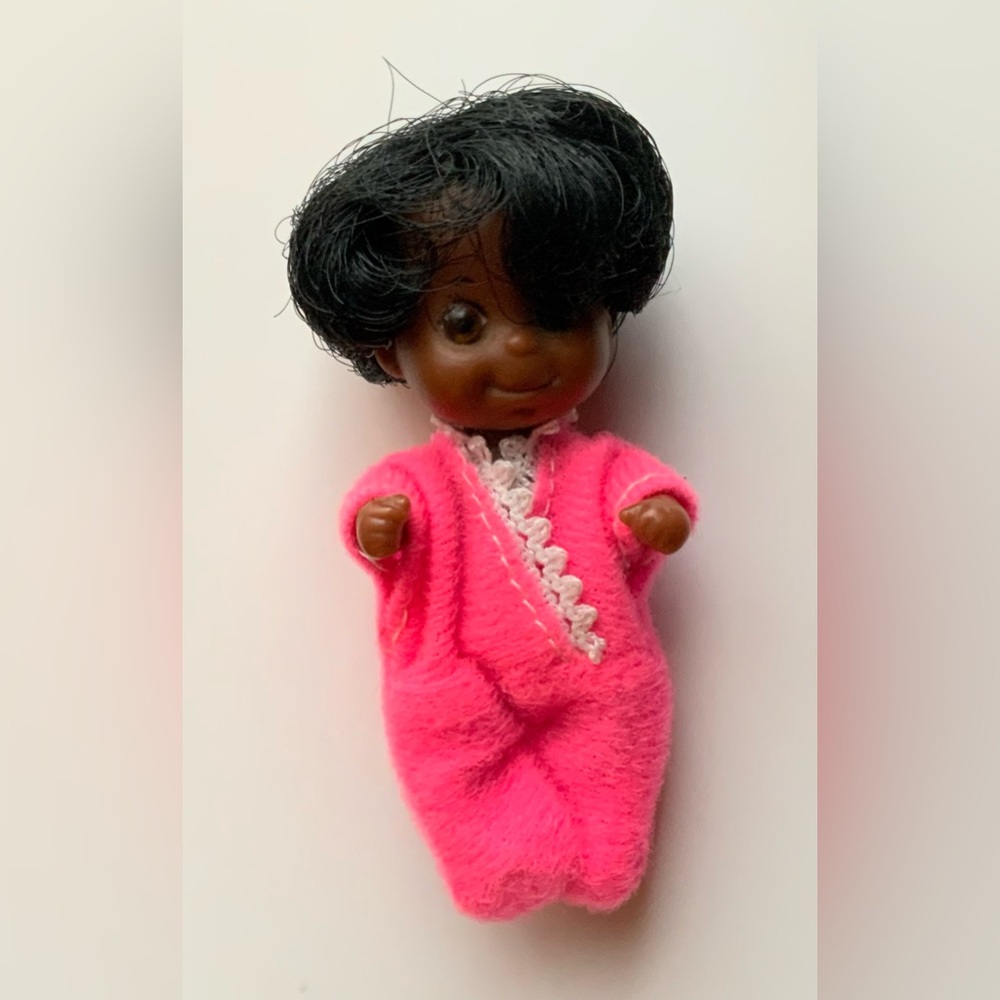 RARE Vintage Mattel Sunshine Family Baby Doll in Bright Pink Outfit